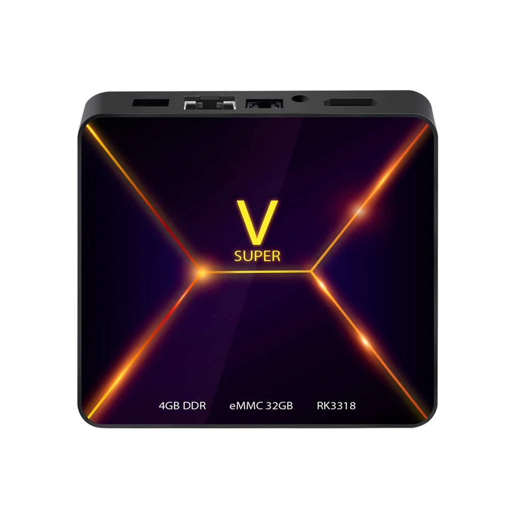 ТВ приставка Super V Smart Android 9 0 с цифровым дисплеем RK3318 четырехъядерный процессор 64