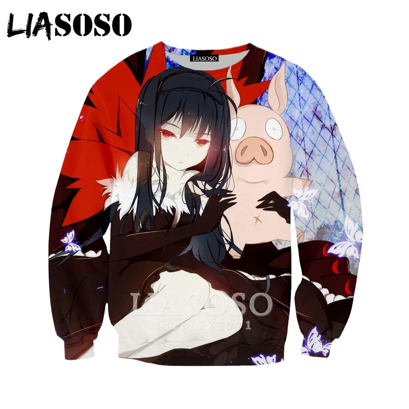LIASOSO 2019 New Men Women Fashion Hoodies 3D Print Anime Accel World Sweatshirt Casual Unisex Long Sleeve Top Pullover A180-05 | Мужская