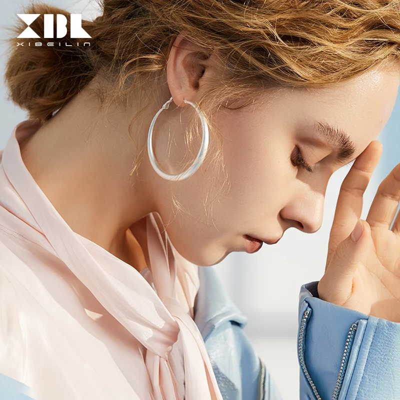 Модные преувеличенные серьги-кольца для женщин и девочек Корейская