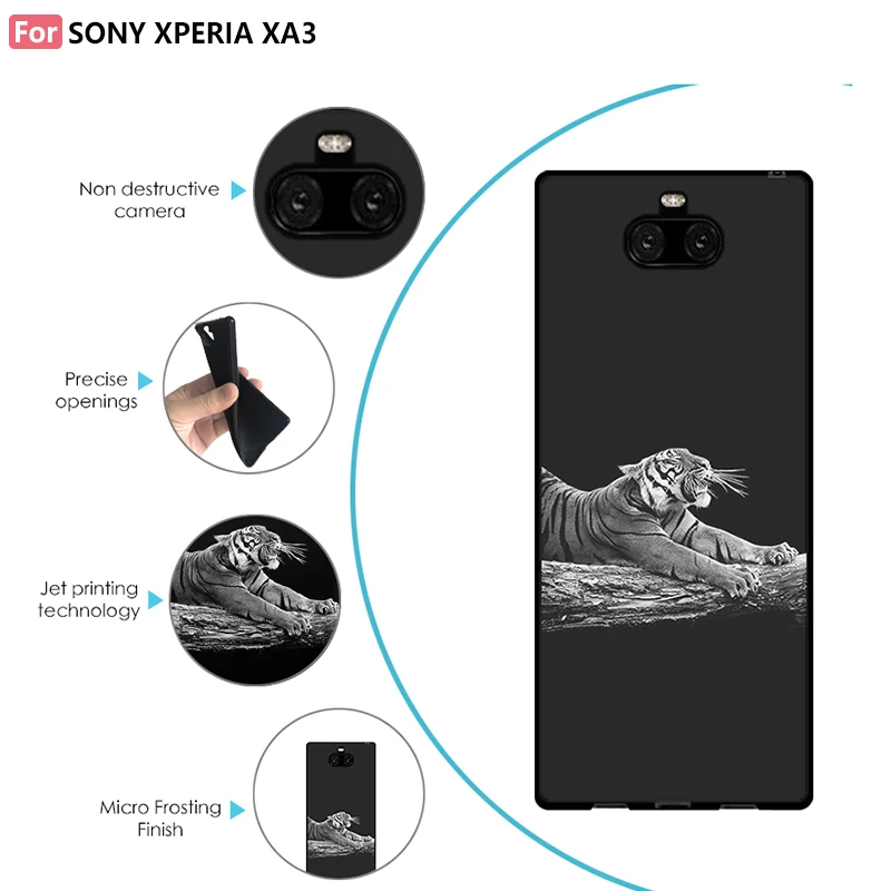 JURCHEN Phone Case For Sony Xperia XA3 Cartoon Colored Drawing Painted Micro Forsted Soft Silicone |