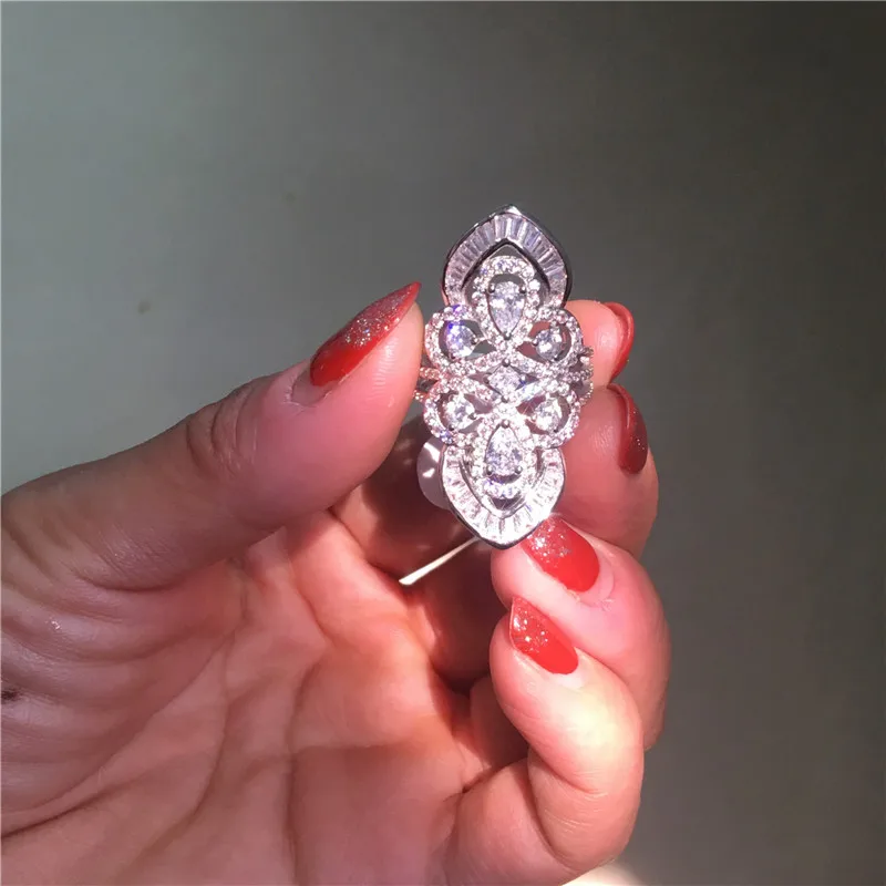 Style 2 Choucong, 8 стилей, массивное роскошное кольцо, 5А, циркон, 925 пробы, серебро, уникальное обручальное кольцо, кольца для женщин, вечерние ювелирные изделия - Цвет основного камня: Style 2