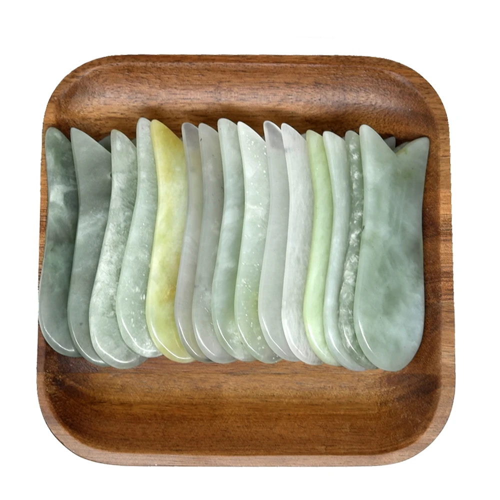 Jade Gua Sha соскабливающий массажный инструмент массажер для тела Когтеточка Guasha stone SPA buffalo скребок для ухода за лицом, против морщин
