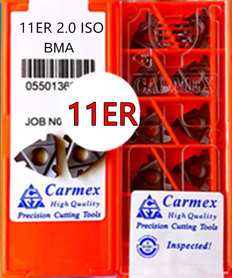 Карбидные вставки Carmex 11ER 2.0ISO BMA 10 шт. 50 100 обработка: нержавеющая сталь.