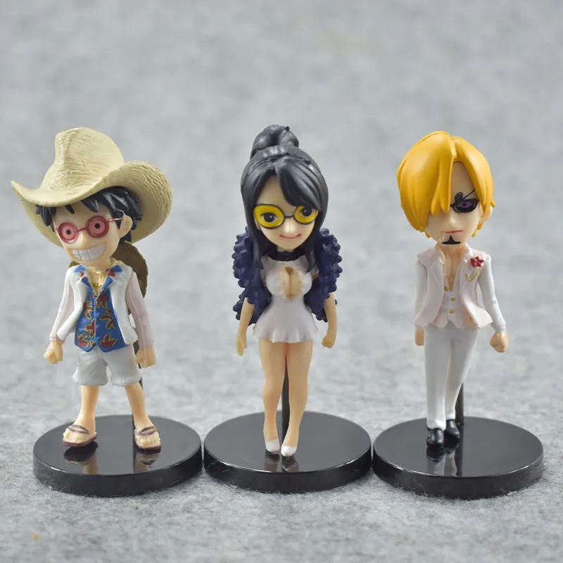 Брелок из ПВХ белое платье 7/1/2 шт аниме цельная фигурка подвеска Sanji Luffy Nami Робин