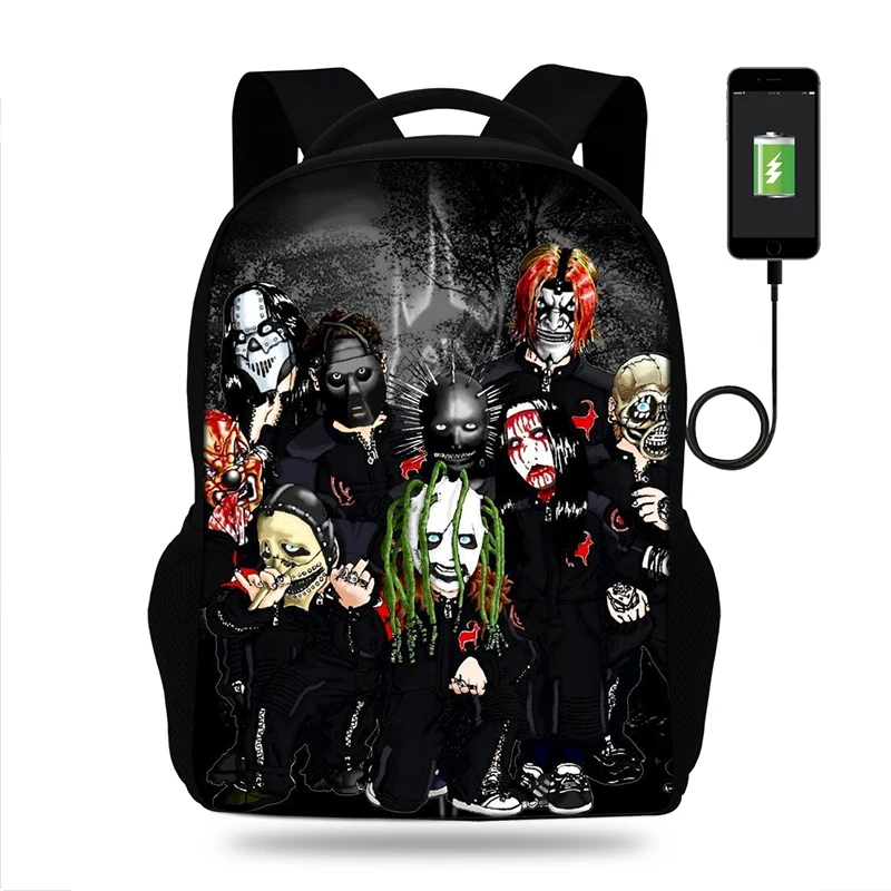 Мультфильм Slipknot печати школьная книга Сумка ортопедические Рюкзаки Дети