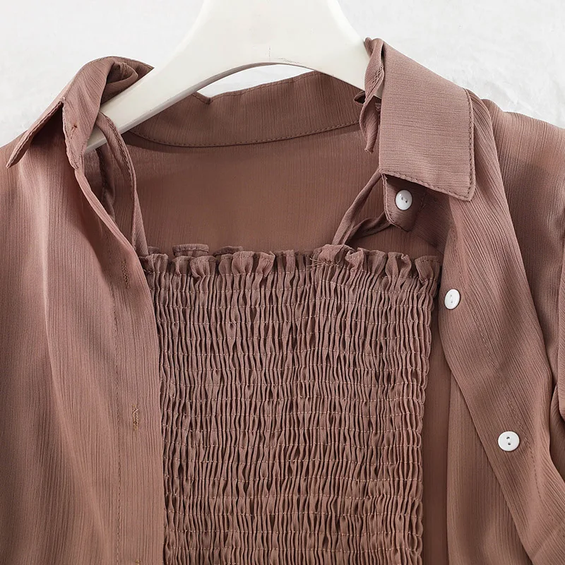 Женский комплект из двух предметов свободная рубашка-кардиган + тонкие широкие