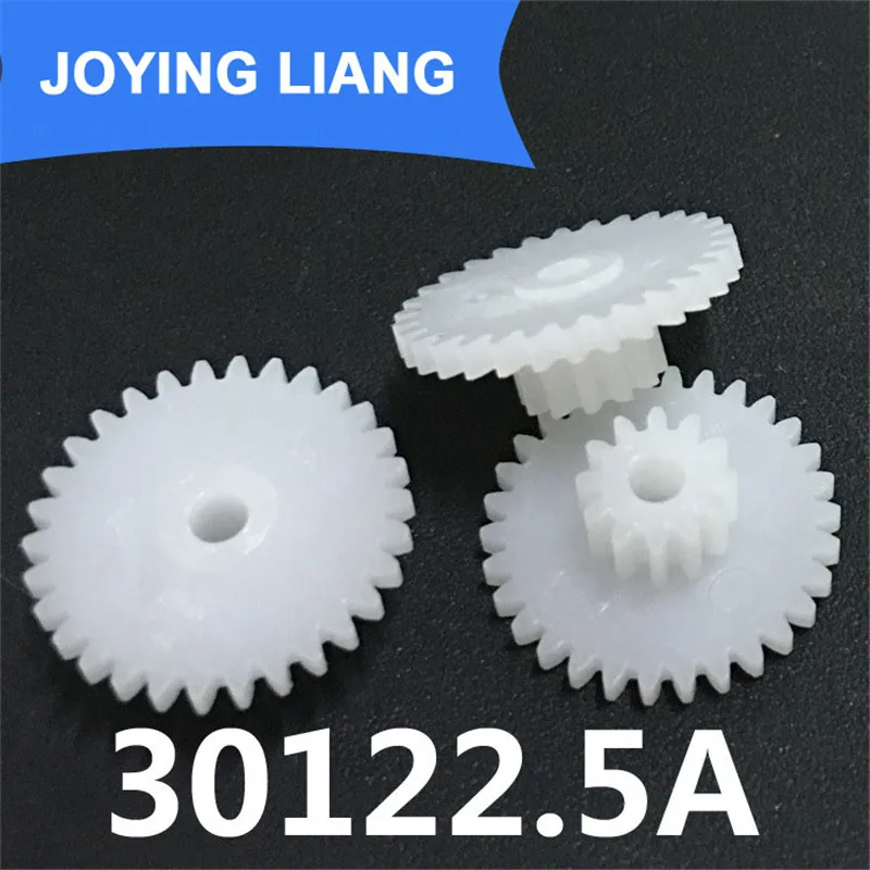 

The 30122.5A Gear Module 0.5 Plastic Gear Double Layer 30 Tooth/ 12 Tooth Tight 2.5mm Shaft Hole Gear Wheel (2500pcs/lot)
