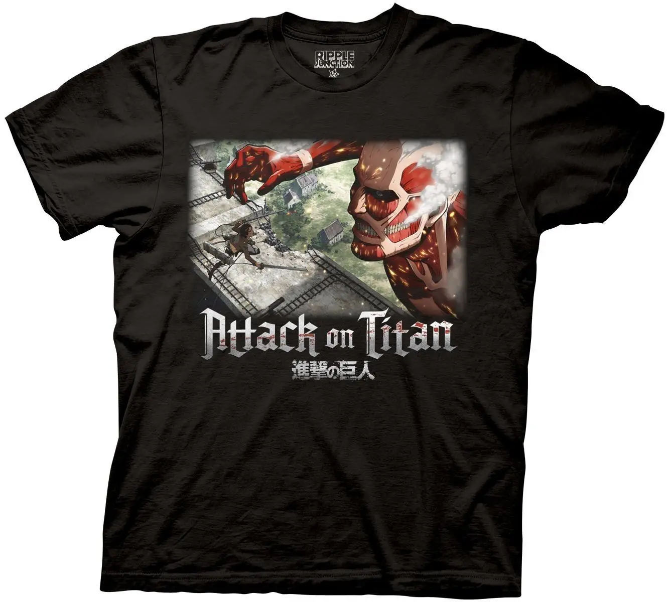 Attack On Titan Eren Vs Колоссальный Титан лицензионный для взрослых Футболка крутая