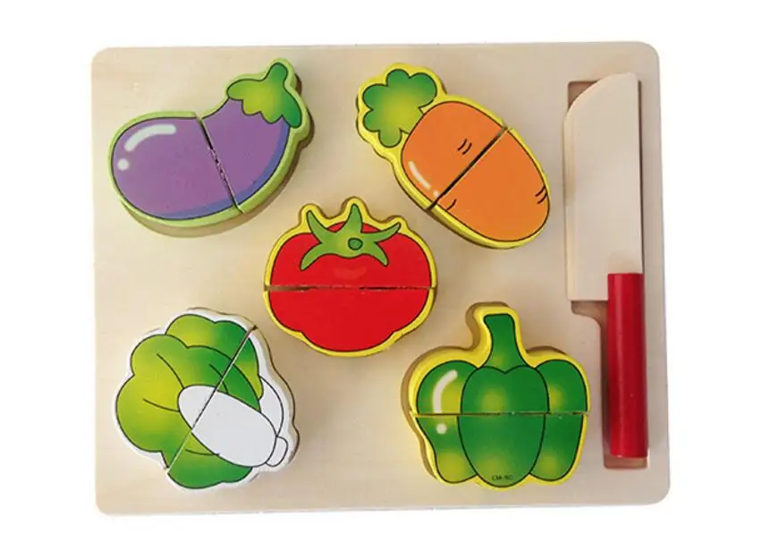 Wooden Children Kitchen Toys Pretend Play Cut Vegetable and Fruit Sets Montessori Educational for Gifts | Игрушки и хобби