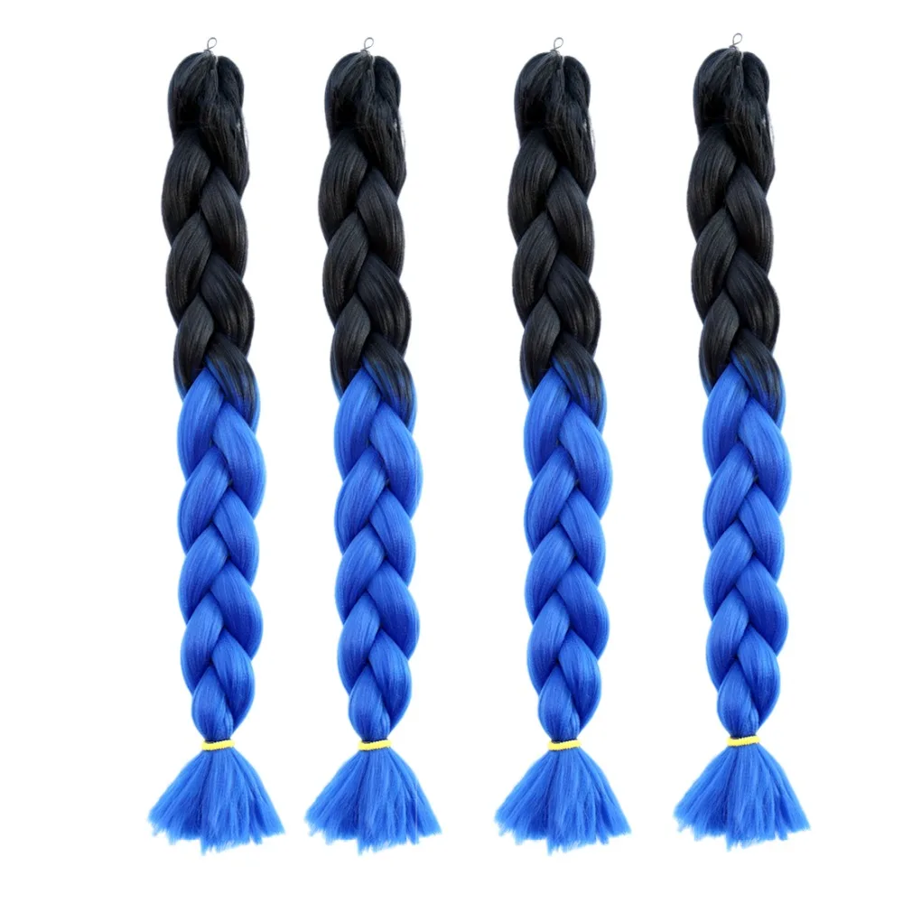 Черный и Серый Волос 24 100 г Ombre Крючком BraidTwo Тон Высокая Температура Волокна Kanekalon