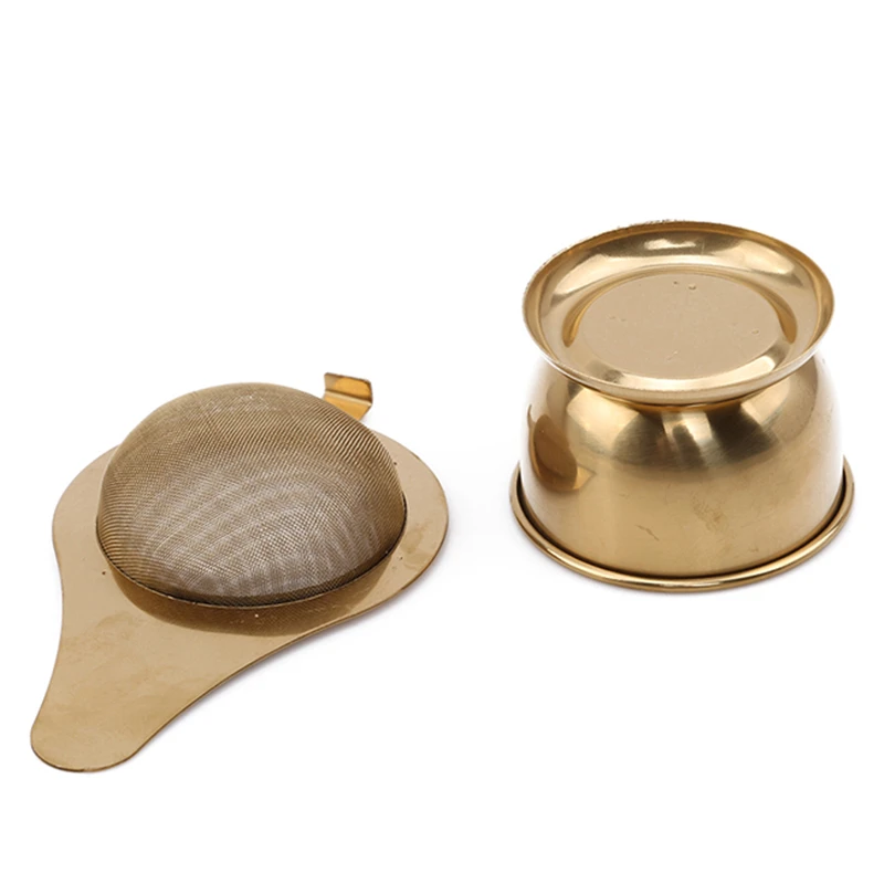 2 шт./компл. фильтр для чая из нержавеющей стали золотого/серебряного цвета