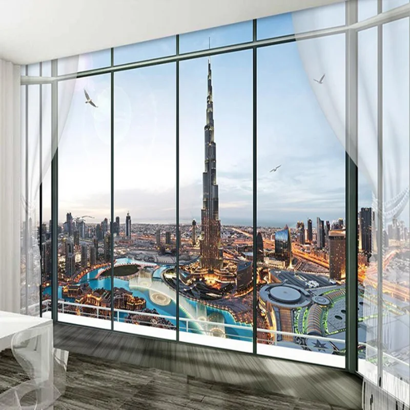 Custom photo wallpaper Dubai City night Wallpaper 3D for wall Bedroom Kid Room Decor TV background covering mural | Обустройство дома