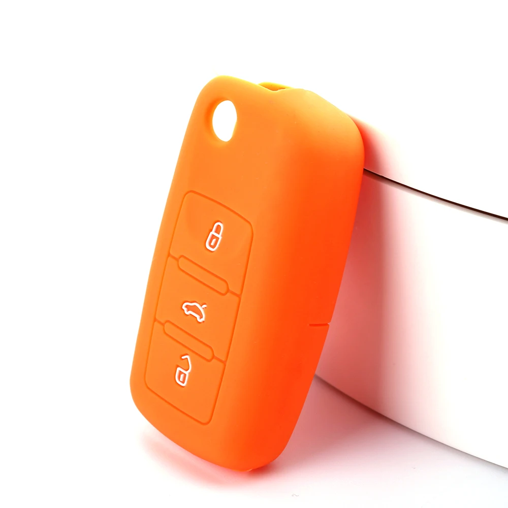 Comfortable soft Silicone rubber 3 buttons Car Key Cover Case For Remote Control suitable Volkswagen Series Car-styling | Автомобили и