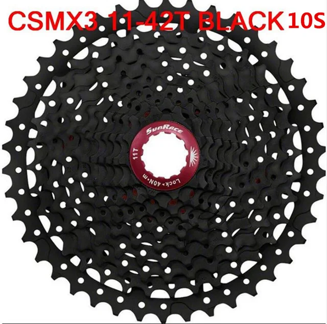 10S 11-42T Black Red Высокое качество прочный sunracing маховик CSMX8/CSMX3 горный велосипед 8 S/9 S/10 S/11 S/12 S 28 T-50 T полный спектр Маховиков - Цвет: 10S 11-42T Black Red