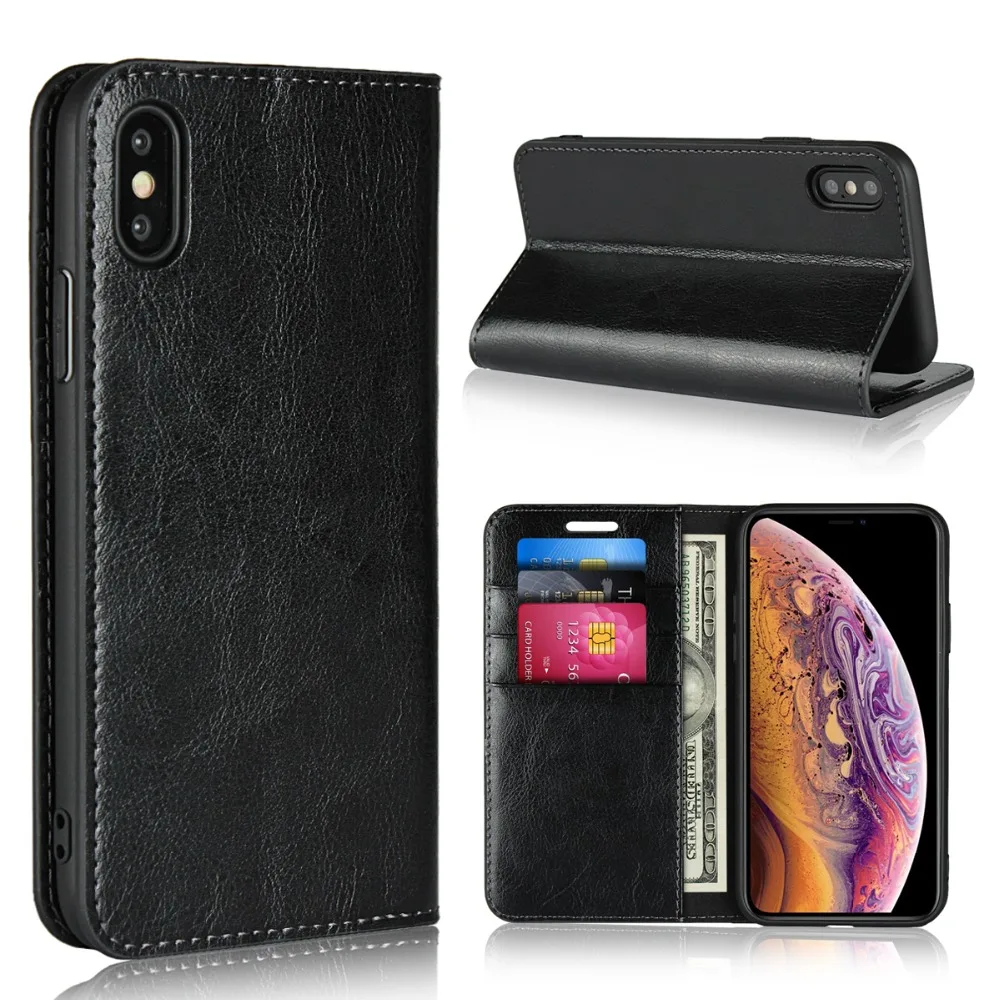 Чехол для Coque Apple iPhone Xs максимальный чехол для iPhone XR Xs Max Роскошный кошелек из натуральной кожи флип чехол Подставка для стенда
