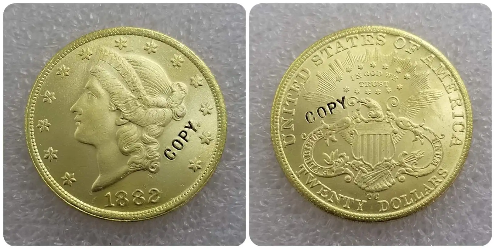 США 1878-1893$20 символ свободы, двойной Орел копия монет - Цвет: 1882CC
