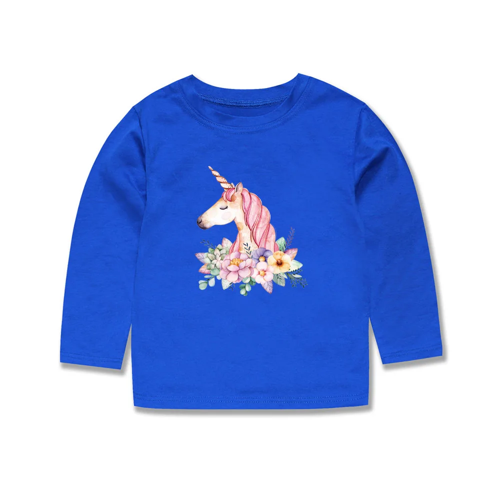 Брендовые хлопковые футболки с длинными рукавами для девочек детские цветочным