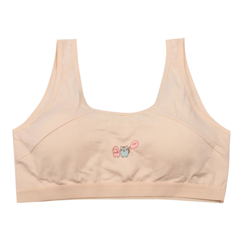 Нижнее белье для девочек жилет подростков мультяшный Кот студенческий нижнее