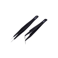 2pcs stainless steel tweezers cake mold sugarcraft tool for kicthen bakeware decoration anti static elbow and straight