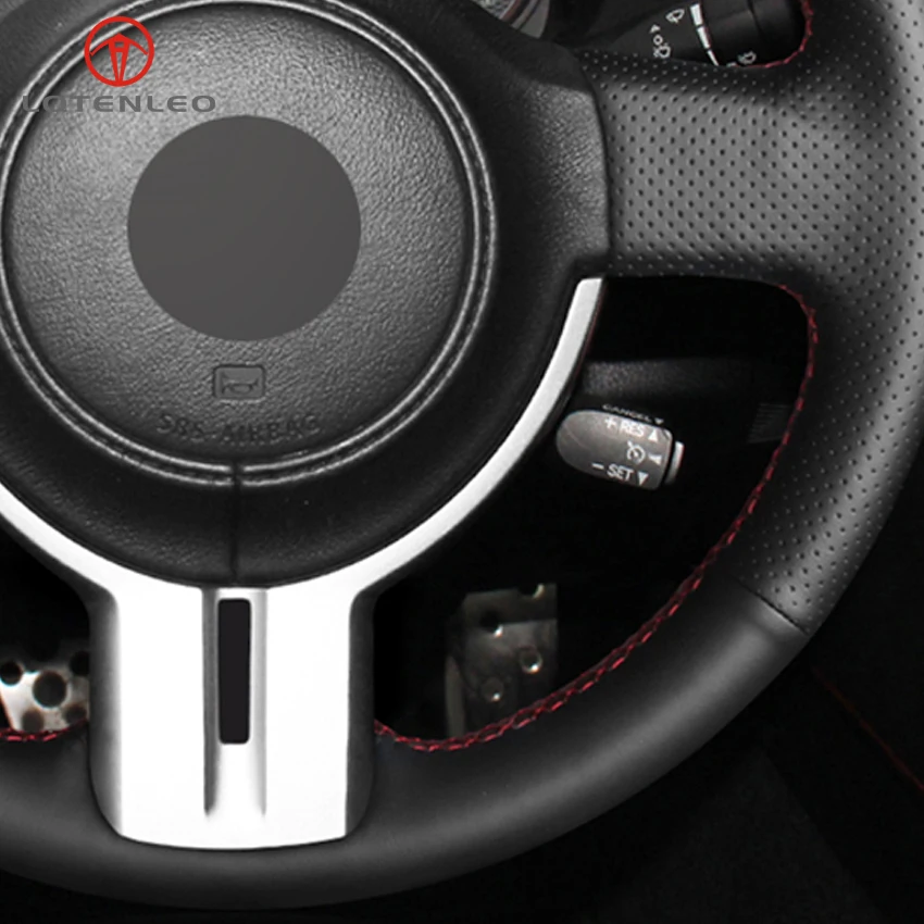 LQTENLEO черная крышка рулевого колеса из натуральной кожи для Toyota 86 FT-86 2012- Subaru BRZ 2012- Scion FRS FR-S 2012