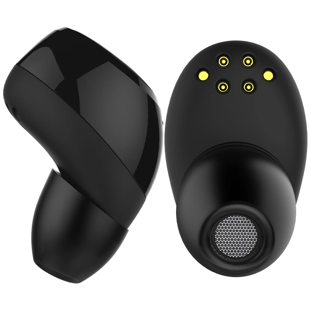 Tencent Bluetooth наушники-вкладыши Wireless Earbuds Mini с микрофоном, зарядным ящиком Earpiece Double Twins Stereo On.