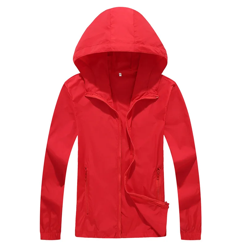 Red Горные 7XL мужские и женские быстросохнущие куртки, Солнцезащитная весенне-летняя куртка, Модная тонкая верхняя одежда, брендовая одежда LA606 - Цвет: Red