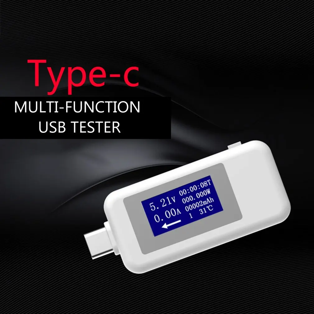 Тип-c многофункциональный двойной USB вольтметр тестер монитор безопасности