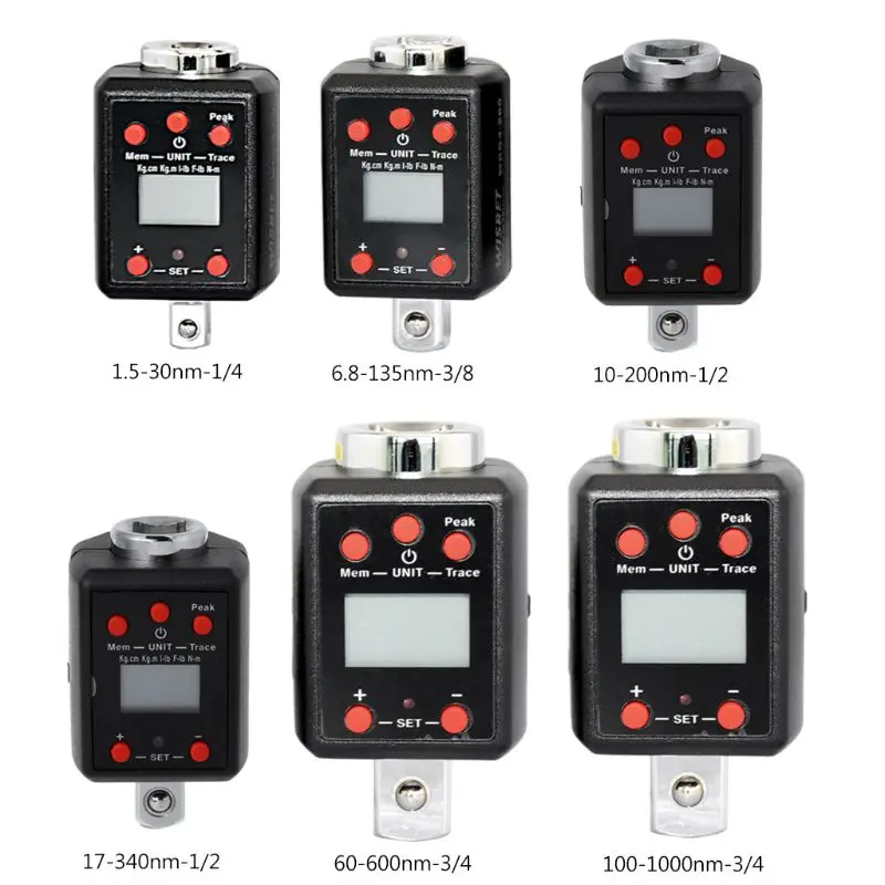 

Digital High Precision Torque Wrench 1.5-1000nm Adapter 1/4 3/8 1/2 3/4 Drive Microtorque