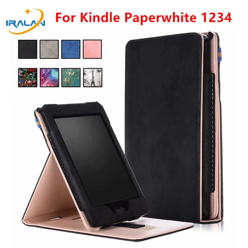 Чехол для Amazon kindle Paperwhite 1 2 3 из искусственной кожи, умный чехол для funda kindle paperwhite 4 чехол с держателем для рук