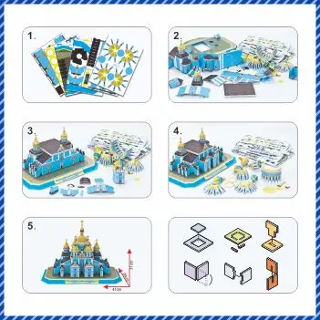 Украинская модель здания собора святого Майкла 3D головоломка модель DIY