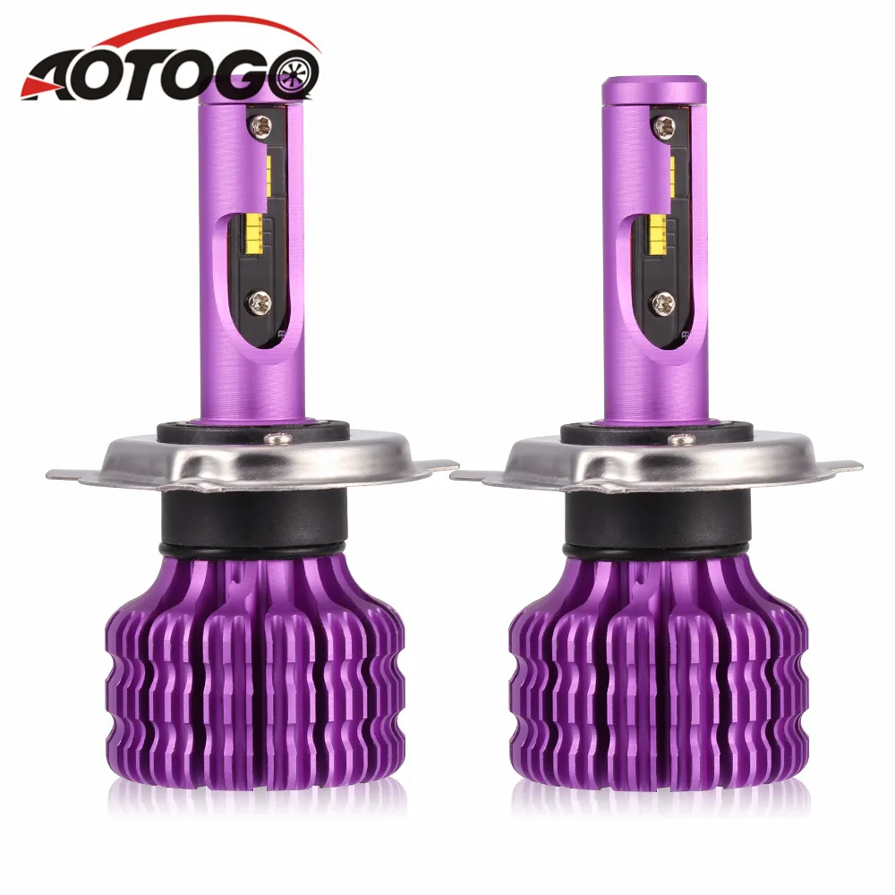 Aotogo 2 шт. Мини H1 Led H7 с чипами 12000LM 72 Вт/комплект лампа h4 HB3 9005 HB4 9006 противотуманная