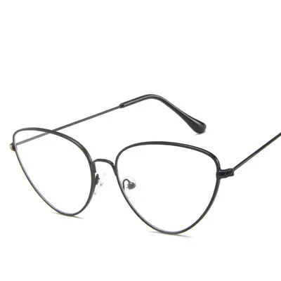 Cat Eye glasses Frame Women Fashion Clear glasses Lens Myopia Optical Glasses Frame oculos feminino occhiali da vista donna - Цвет оправы: Black