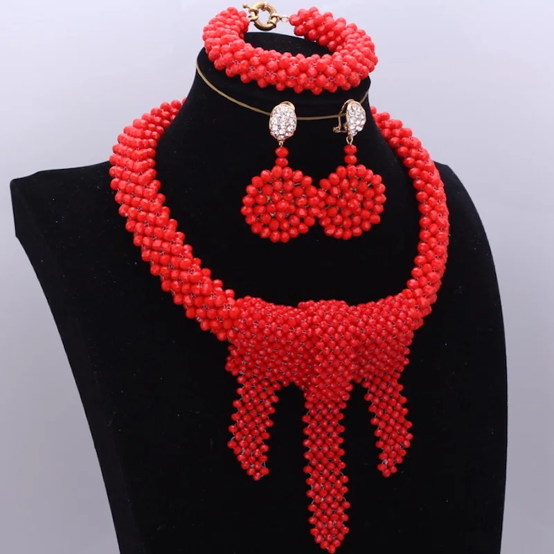 Набор украшений для женщин в нигерийском стиле прозрачный желтый набор с