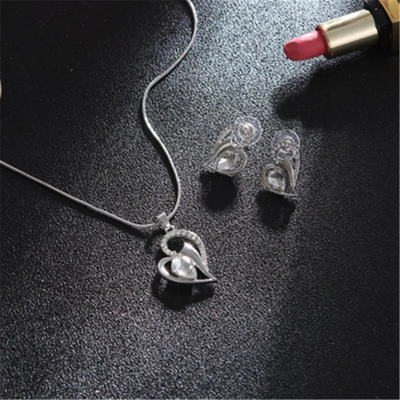 e-shine jewelry sets for women heart shape alloy zircon material elegant lovely style banquet anniversary occasion | Украшения и