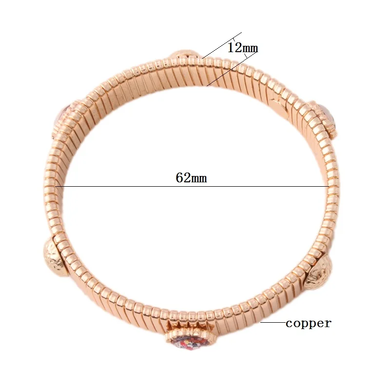 12 мм пружинная цепь браслет золото медь натуральные браслеты из камней Богемия