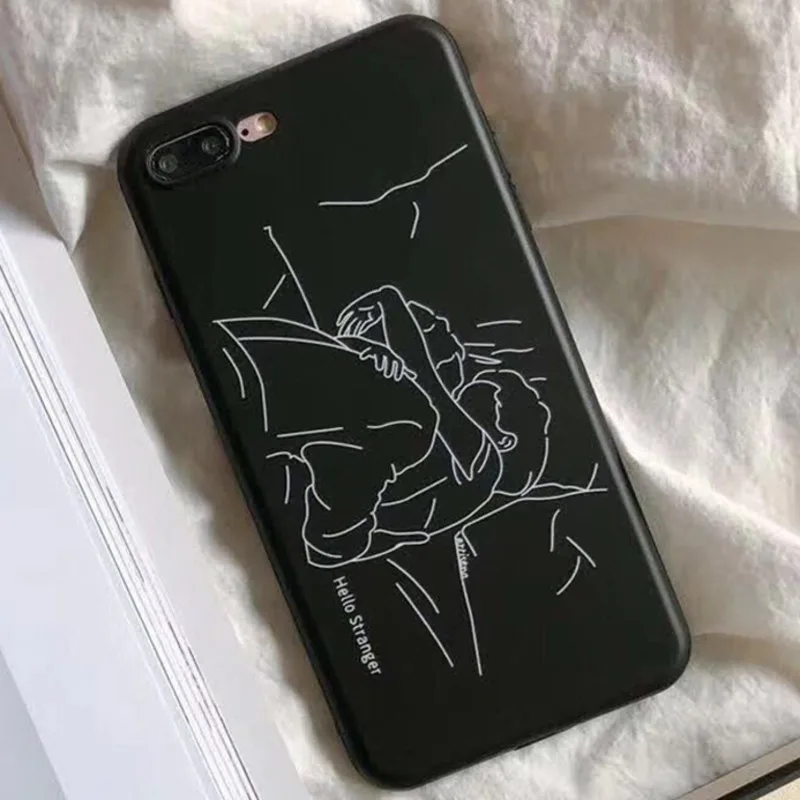 Абстрактная живопись линии чехол для телефона iphone X Case мультяшный герой Хелло