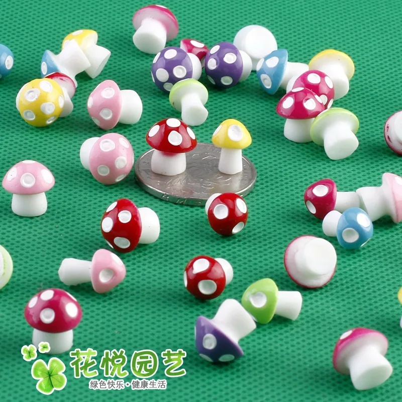 

20pcs/lot solid Resin colorful mushroom mix size Cabochon Scrapbook Crafts DIY Embellishments Phone Decoration