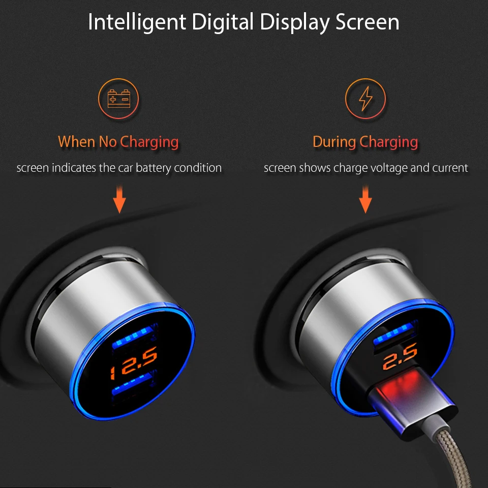 Обновление двойное автомобильное usb устройство для зарядки телефона цифровой