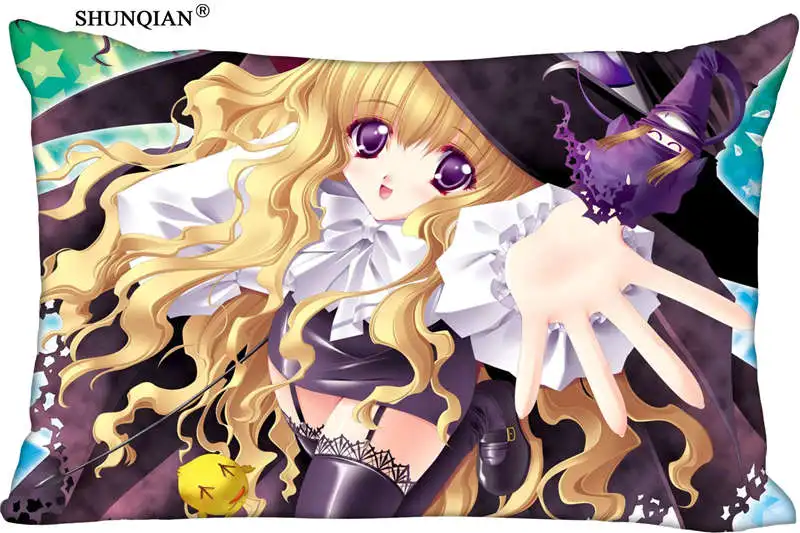 Наволочка на заказ с рисунком маленькой ведьмы аниме прямоугольная молнии