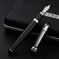luxury gift pen set duke 2009 smooth black metal fountain pen 0 5 mm iridium nib ink pens for writing school supplies