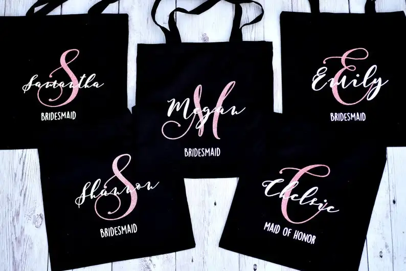 Свадебные сумки тоуты на заказ для подружки невесты холщовые свадебной