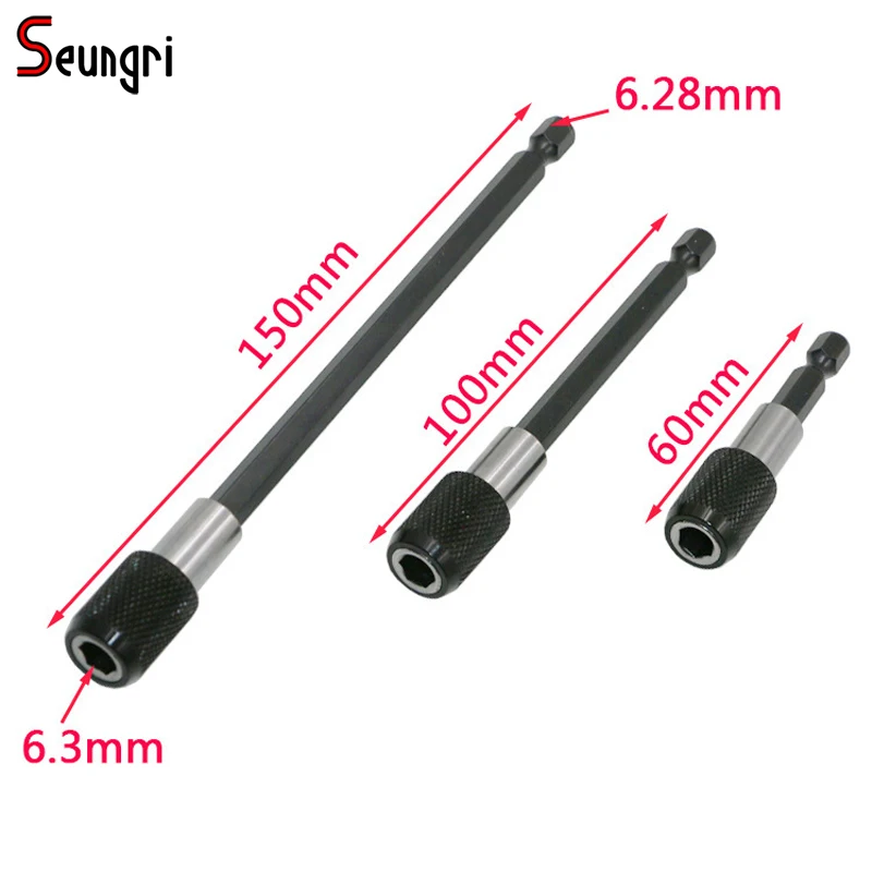 SR 3Pcs/Set 60mm/100mm/150mm Magnetic Screwdriver Extension Bit Quick Release 1/4 Hex Shank Tools Holder Tool Drill Bits Set | Инструменты