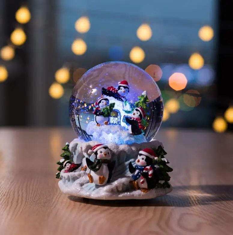 WBY 725 + рождественский пингвин хрустальный шар коробка креативные Новогодние