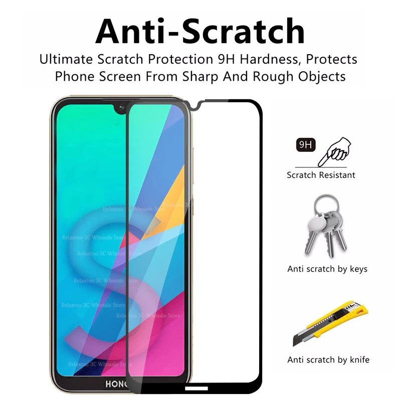 Защитное 3d стекло с полным покрытием для Honor 8s закаленное Huawei 8A 8X 8C 8S Защитная