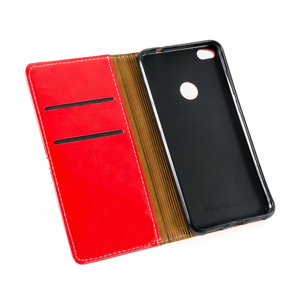 Pu Leather Phone Bag Case For Huawei P8 Lite 2017 Flip Book P10 Business Soft Tpu Silicone Back Cover | Мобильные телефоны и
