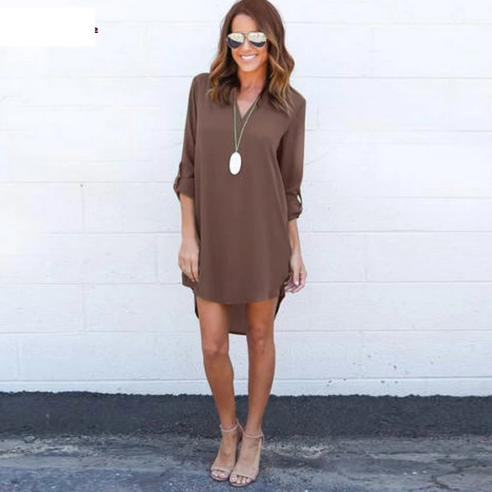 Женская шифоновая блузка Повседневная футболка с длинным рукавом F20|Женские