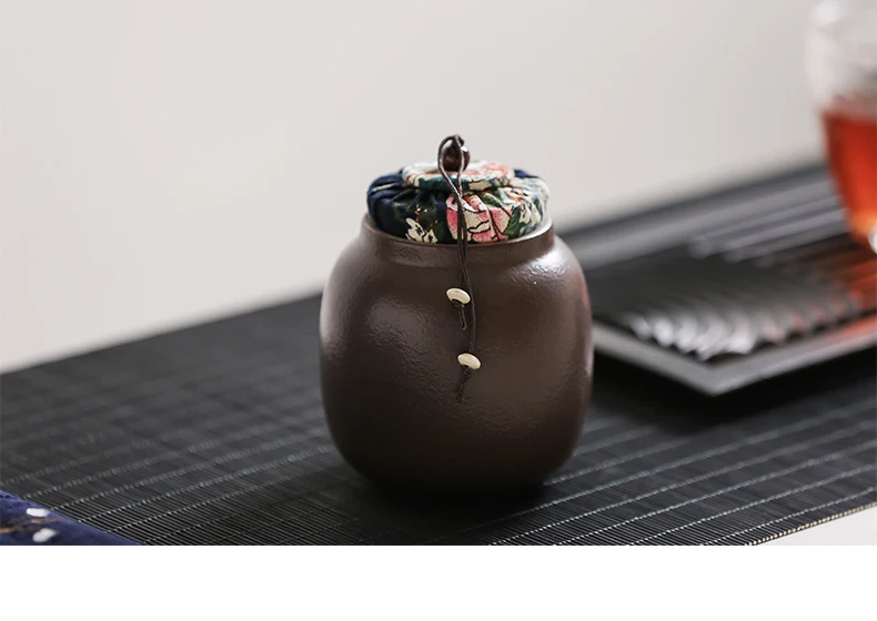 Творческий мини Pu'er керамическая банка грубая керамика закупориваемая банка резервуар для хранения чая Кэдди Винтаж украшения дома чайный набор кунг-фу
