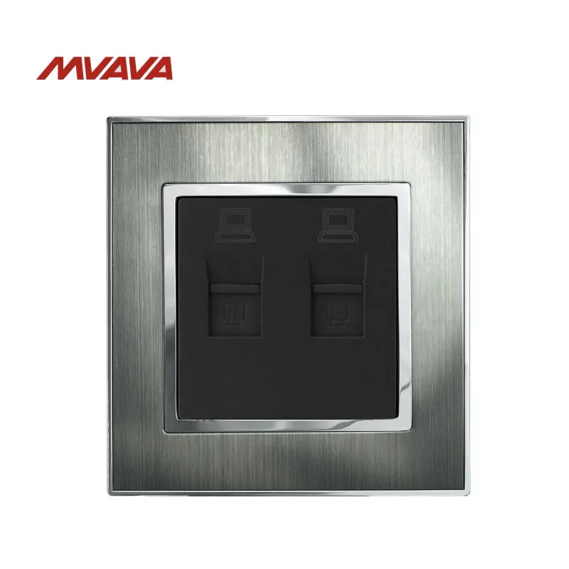 Штепсельная розетка mvva с двойным разъемом RJ45 для компьютера настенная LAN