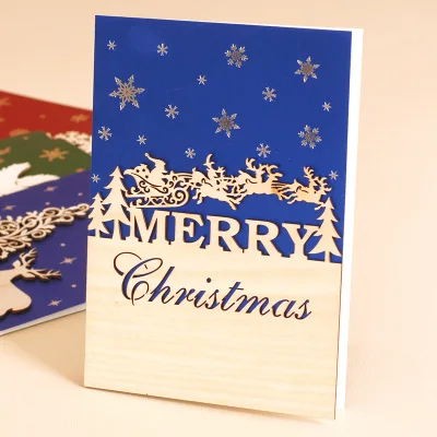 Блестящие деловые рождественские карты деревянные цветные украшения карты|christmas