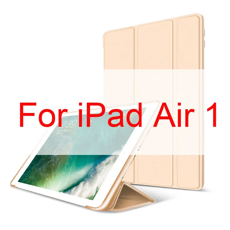 air 1 gold Для iPad Air 2 Air 1 чехол 9,7 дюйма, ультра тонкий легкий Чехол из искусственной кожи+ Мягкий силиконовый чехол для задней панели, умный чехол с функцией автоматического сна - Цвет: air 1 gold